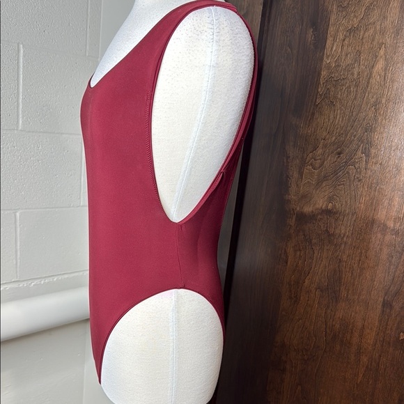 Aerie Burgundy swim One-Piece Swimsuit scoop low back size L scoop back - Picture 2 of 4